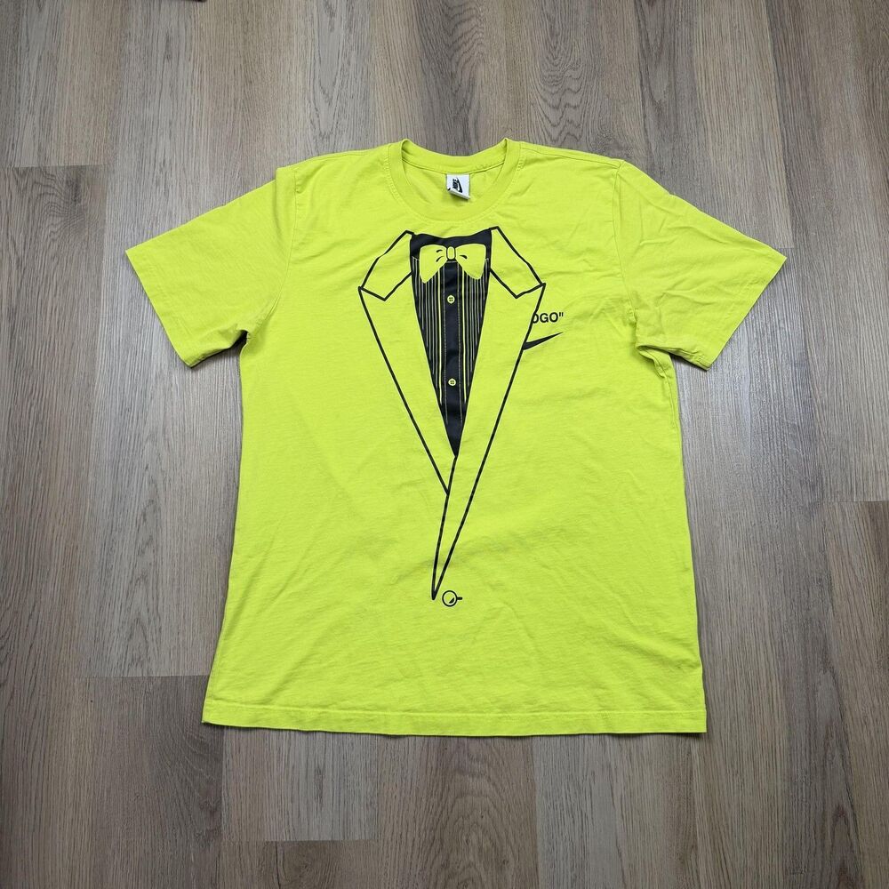 Nike Shirt Mens XL Volt Yellow Off-White Logo Eagle Air Force 1 Graphic Tee